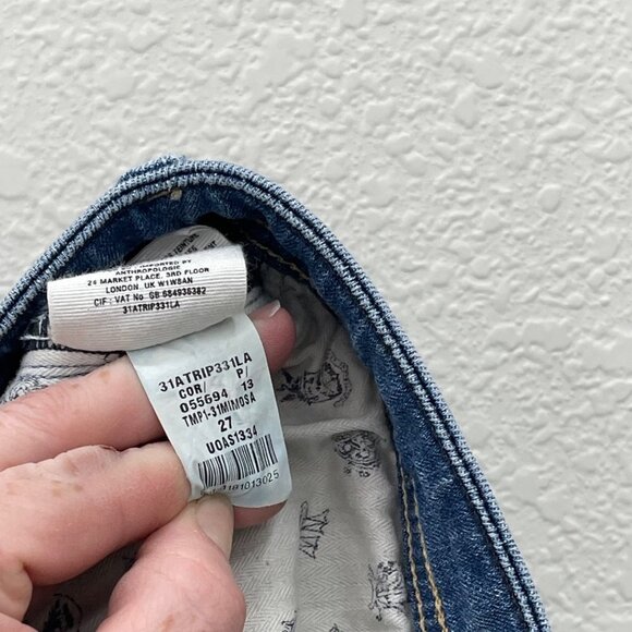 Pilcro and the Letterpress Hyphen Distressed Stretch Denim Blue Jeans Womens 27 - Picture 6 of 8